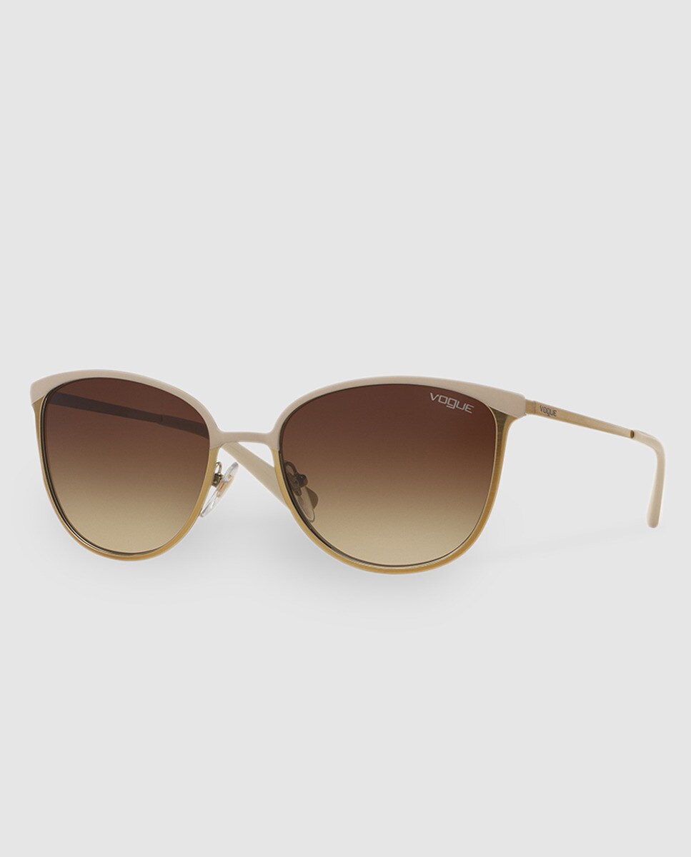 цена Солнцезащитные очки VO4002S с бежево-золотым металликом Vogue, золотой