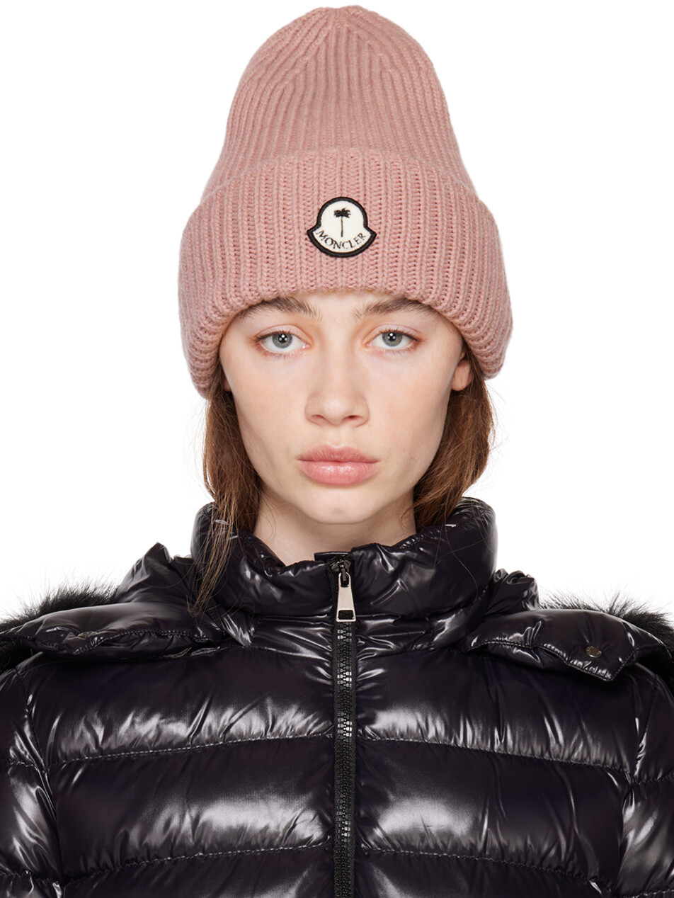 

8 Moncler Palm Angels Розовая шапка Berretto Moncler Genius