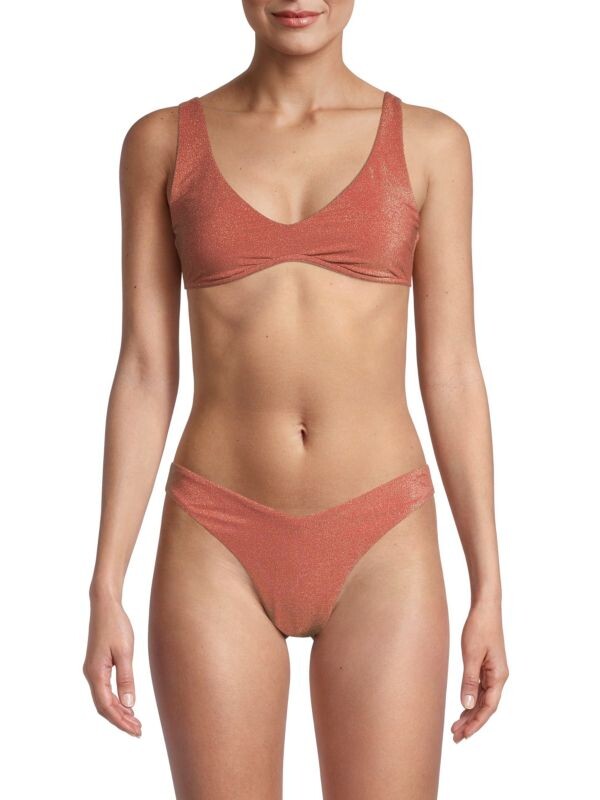 

Топ - Бикини Zimmermann Rosa с эффектом металлик, розовый