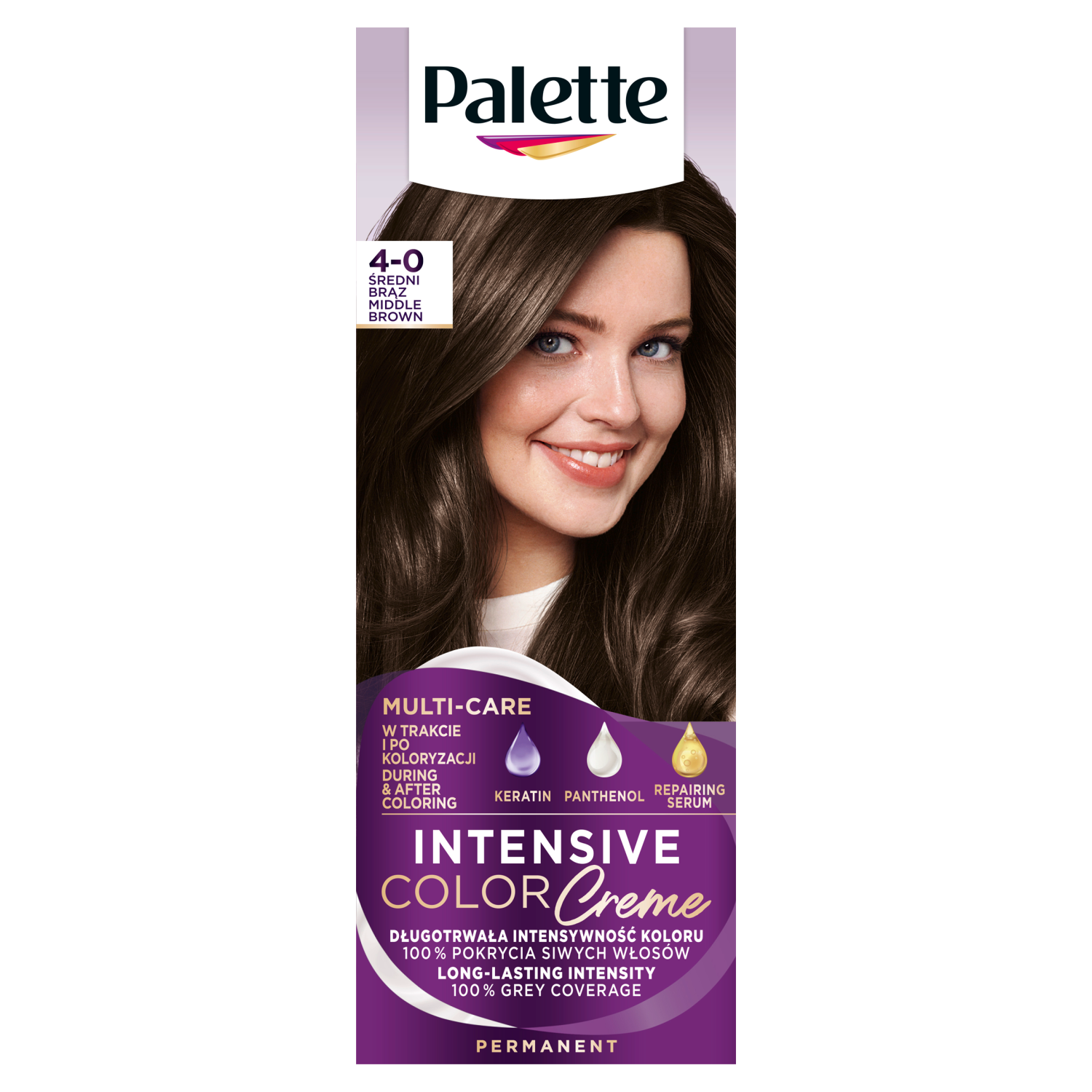 Palette Intensive Color Creme краска крем-краска для волос 4-0 (n3) средний русый, 1 упаковка