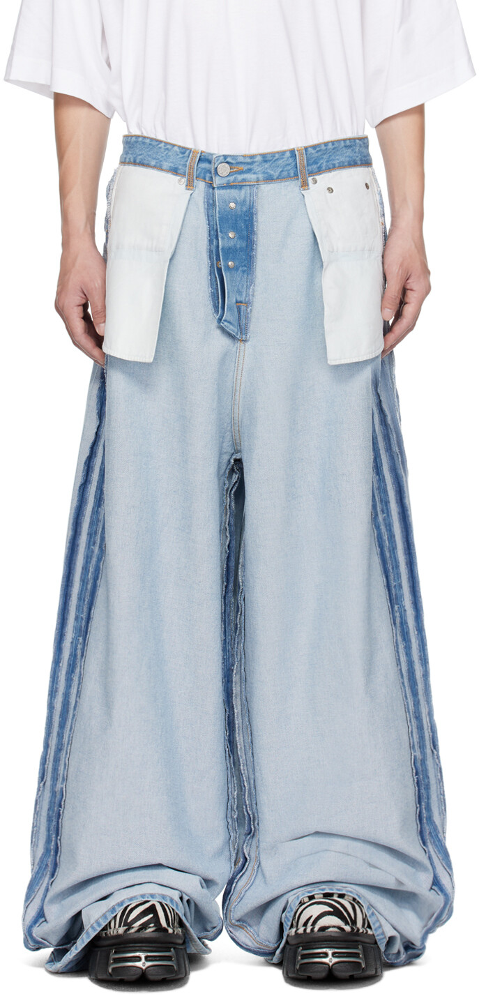 

Синие джинсы наизнанку светлые VETEMENTS