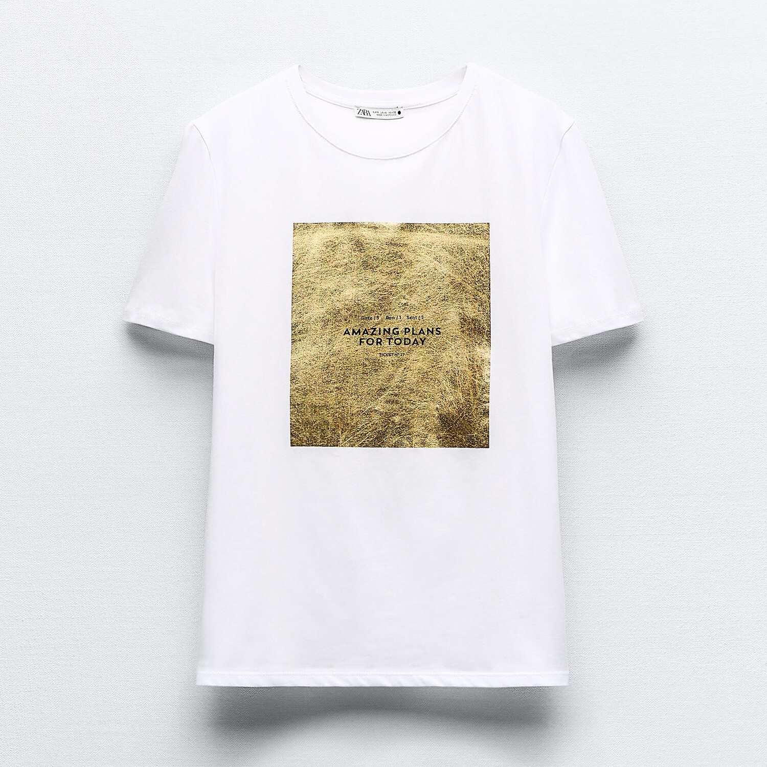 

Футболка Zara Metallic, золотой