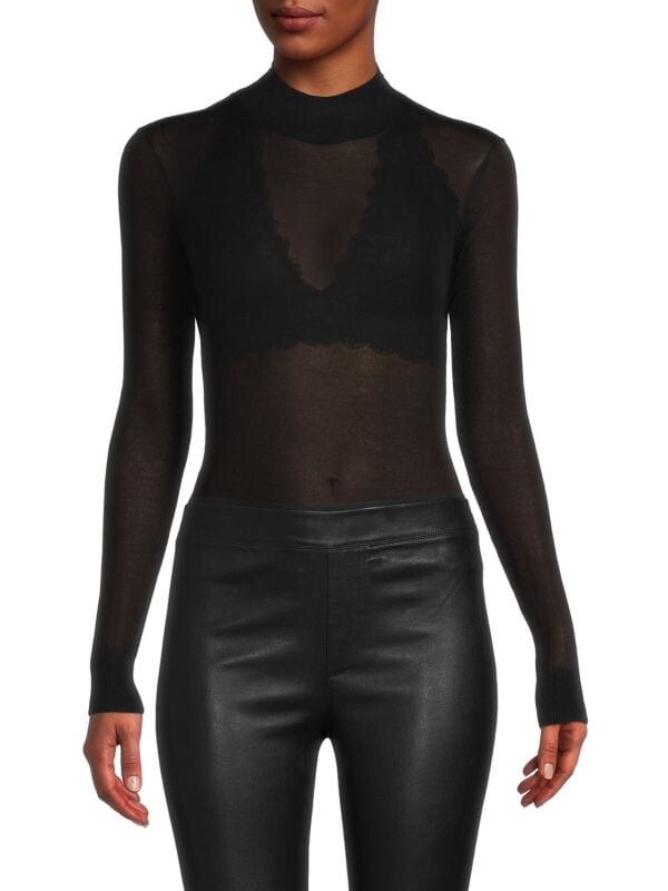 

Полупрозрачное боди из кашемира Chloé Black