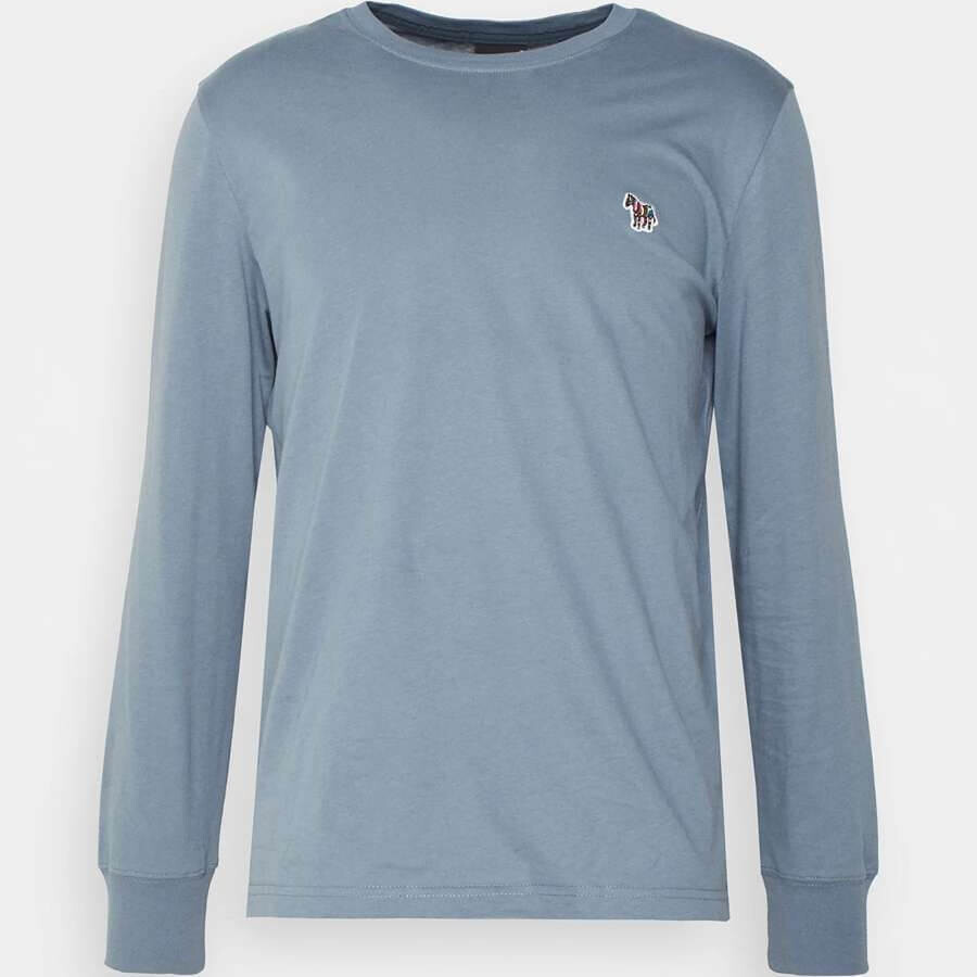 

Лонгслив PS Paul Smith Reg Fit Zebra Badge, серо-голубой