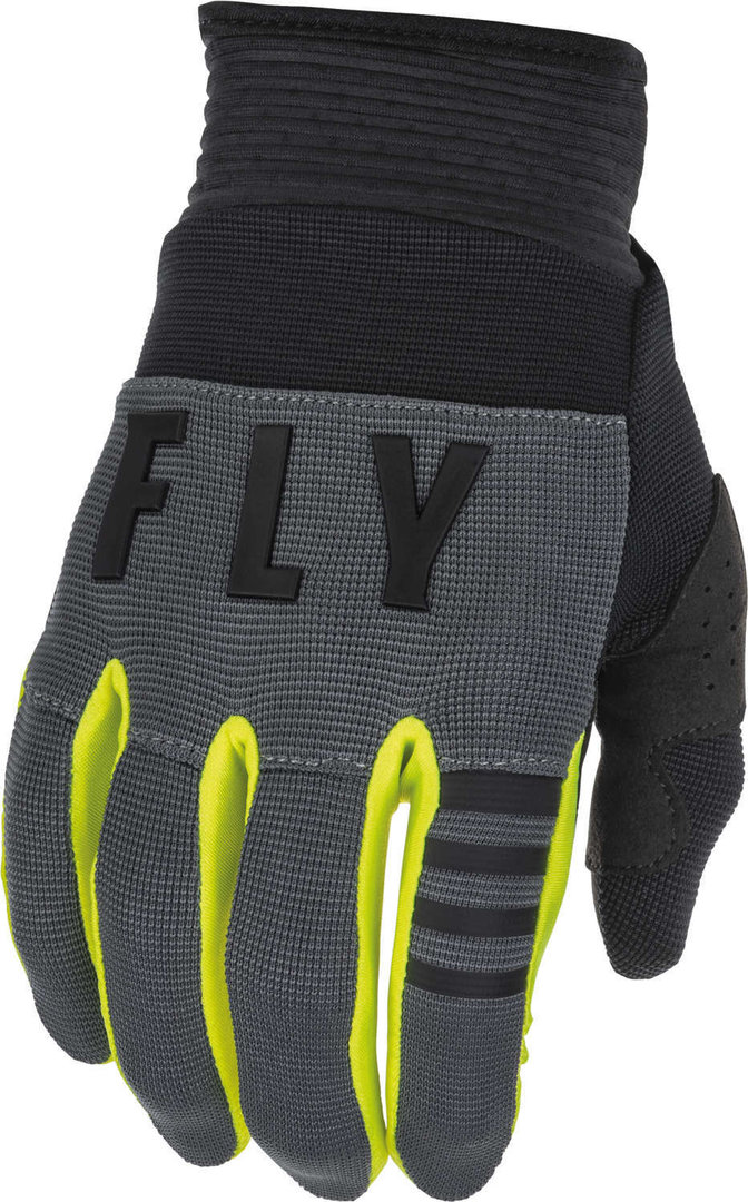 цена Перчатки Fly Racing F-16 молодежные для мотокросса, черный/серый/желтый