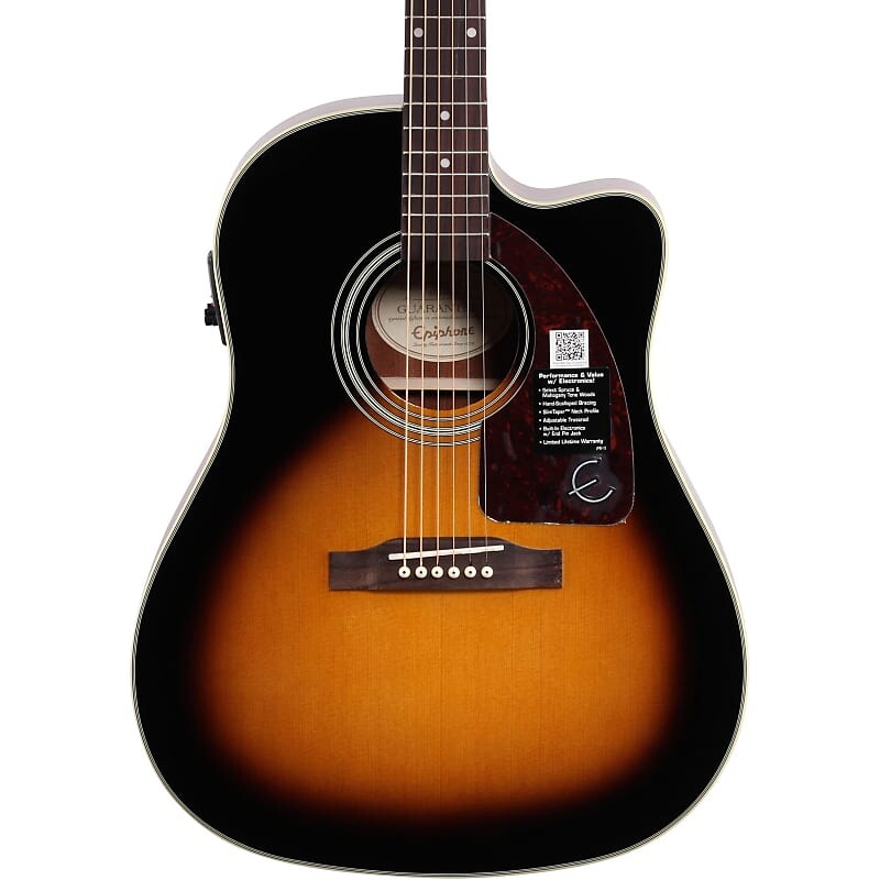 

Epiphone J-15 EC Deluxe Акустическая электрогитара (с футляром), Vintage Sunburst
