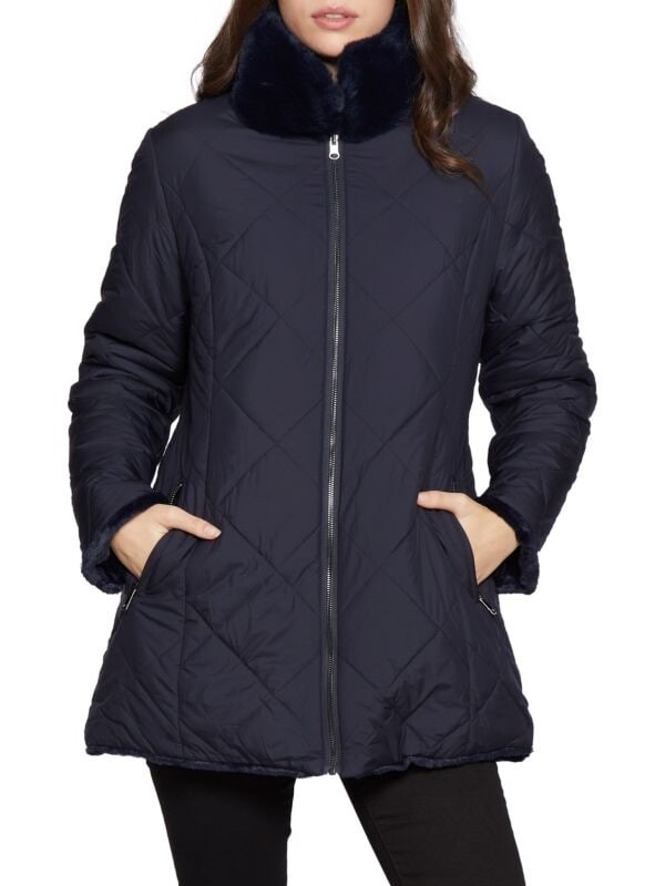 

Двусторонняя Куртка Blue Duck с отделкой из искусственного меха, черный