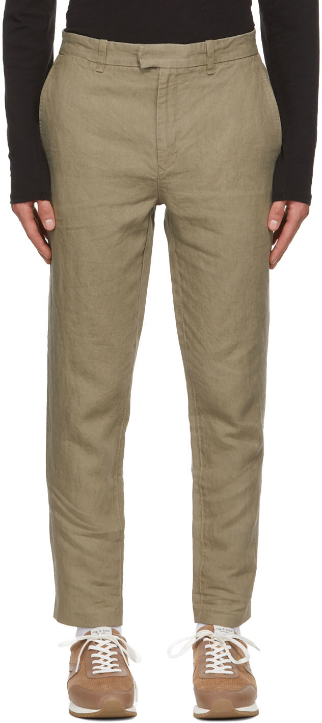 

Зеленые льняные брюки rag & bone