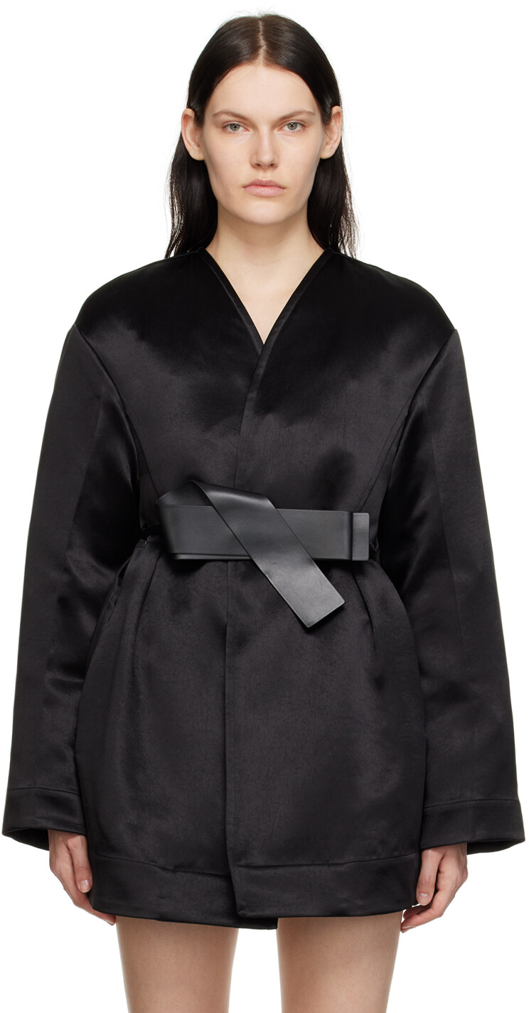 

Черный пуховик с поясом Jil Sander
