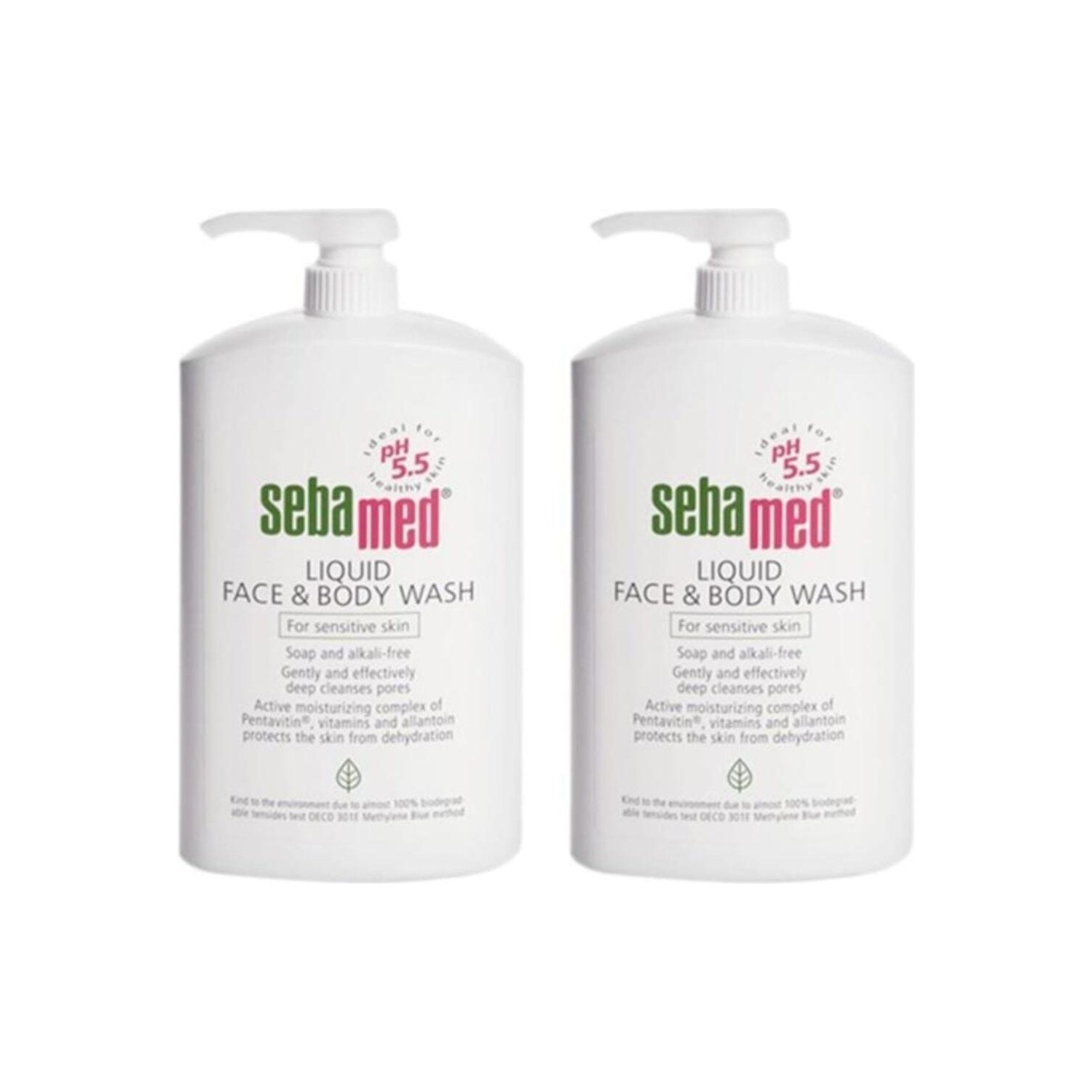 Очищающий гель Sebamed Liquid для лица и тела, 2 флакона по 1000 мл givenchy mister face gel 30 мл без цвета