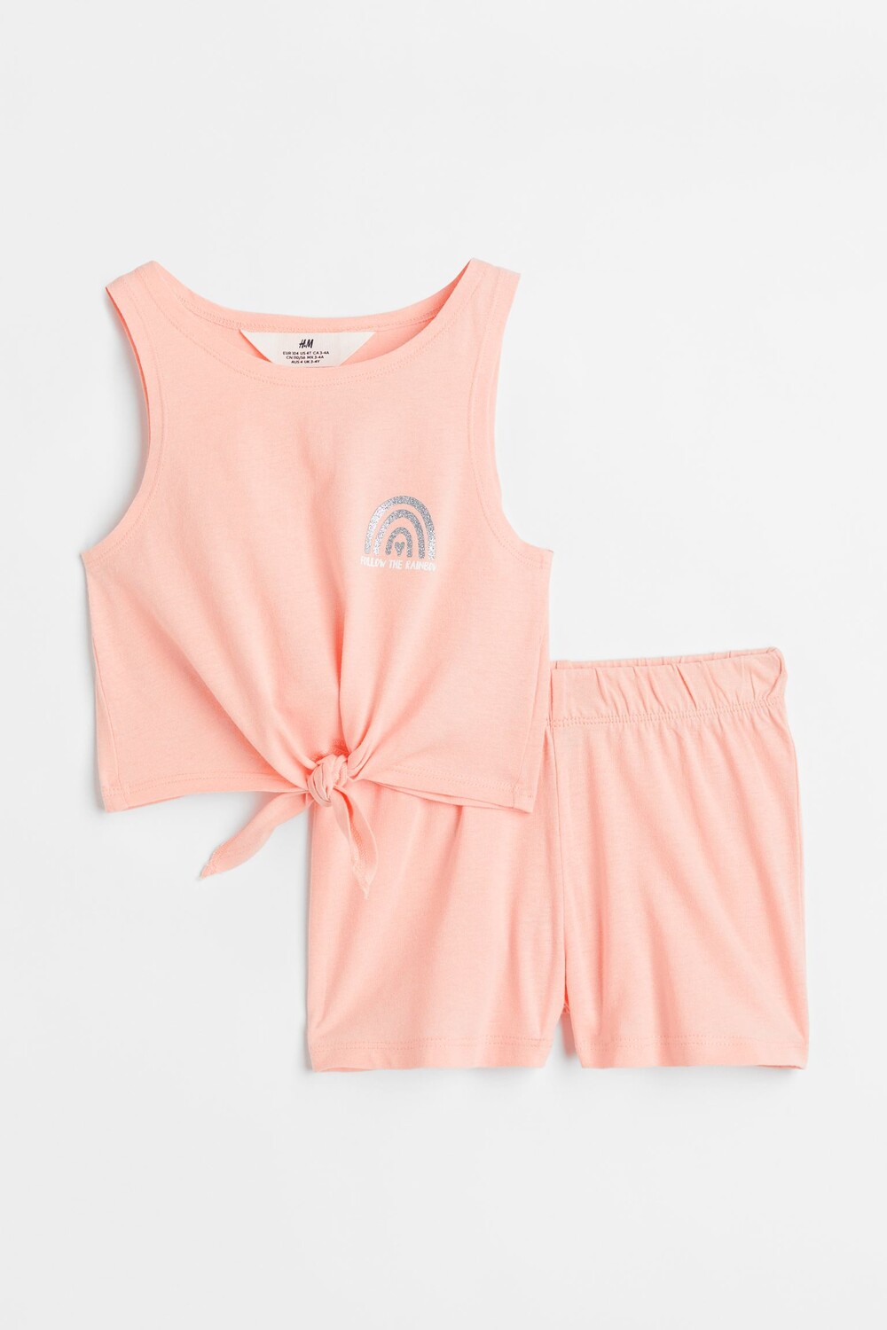 

Комплект из 2 предметов из хлопка H&M Rainbow, светло-розовый