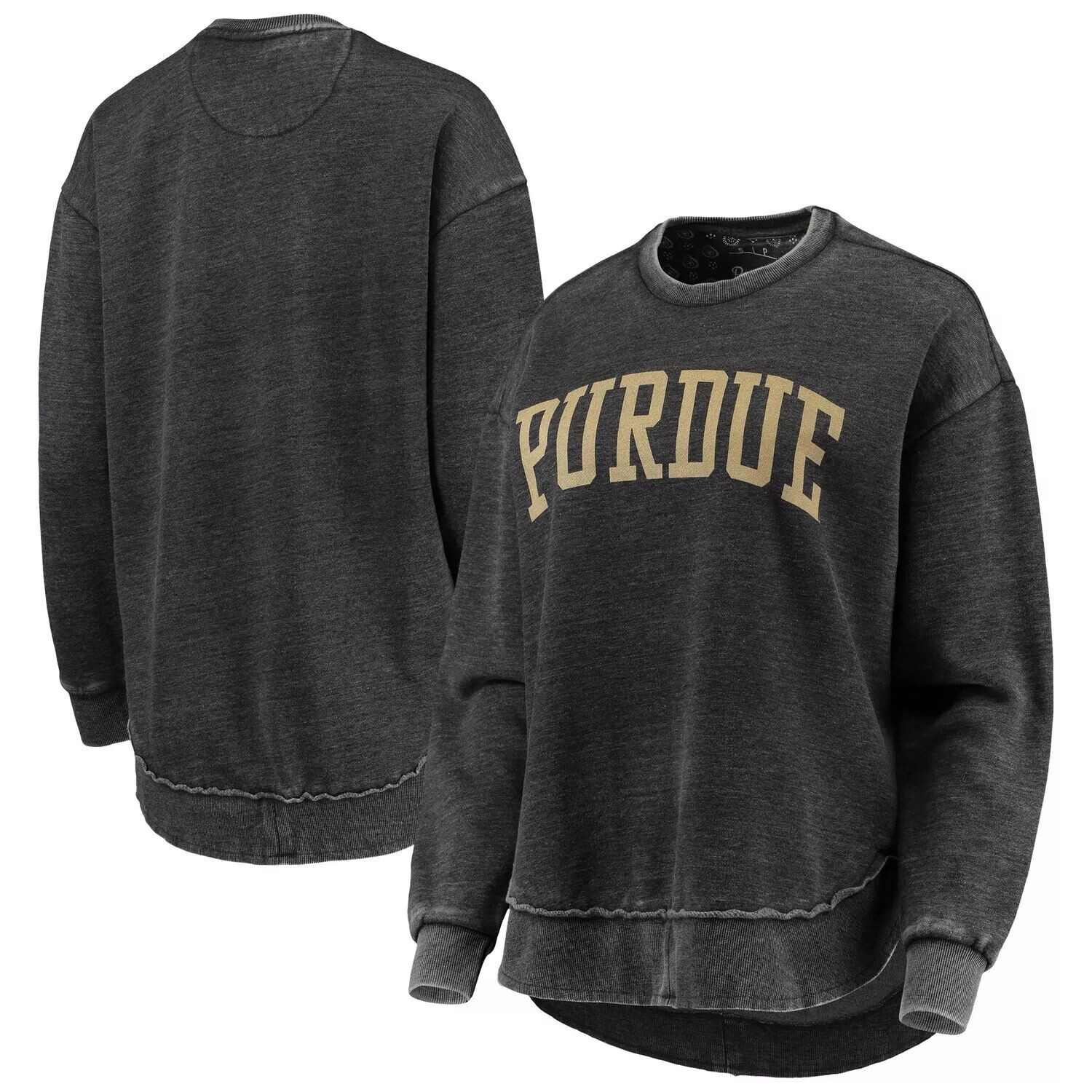 

Женский винтажный пуловер Pressbox Purdue Boilermakers, черный свитшот