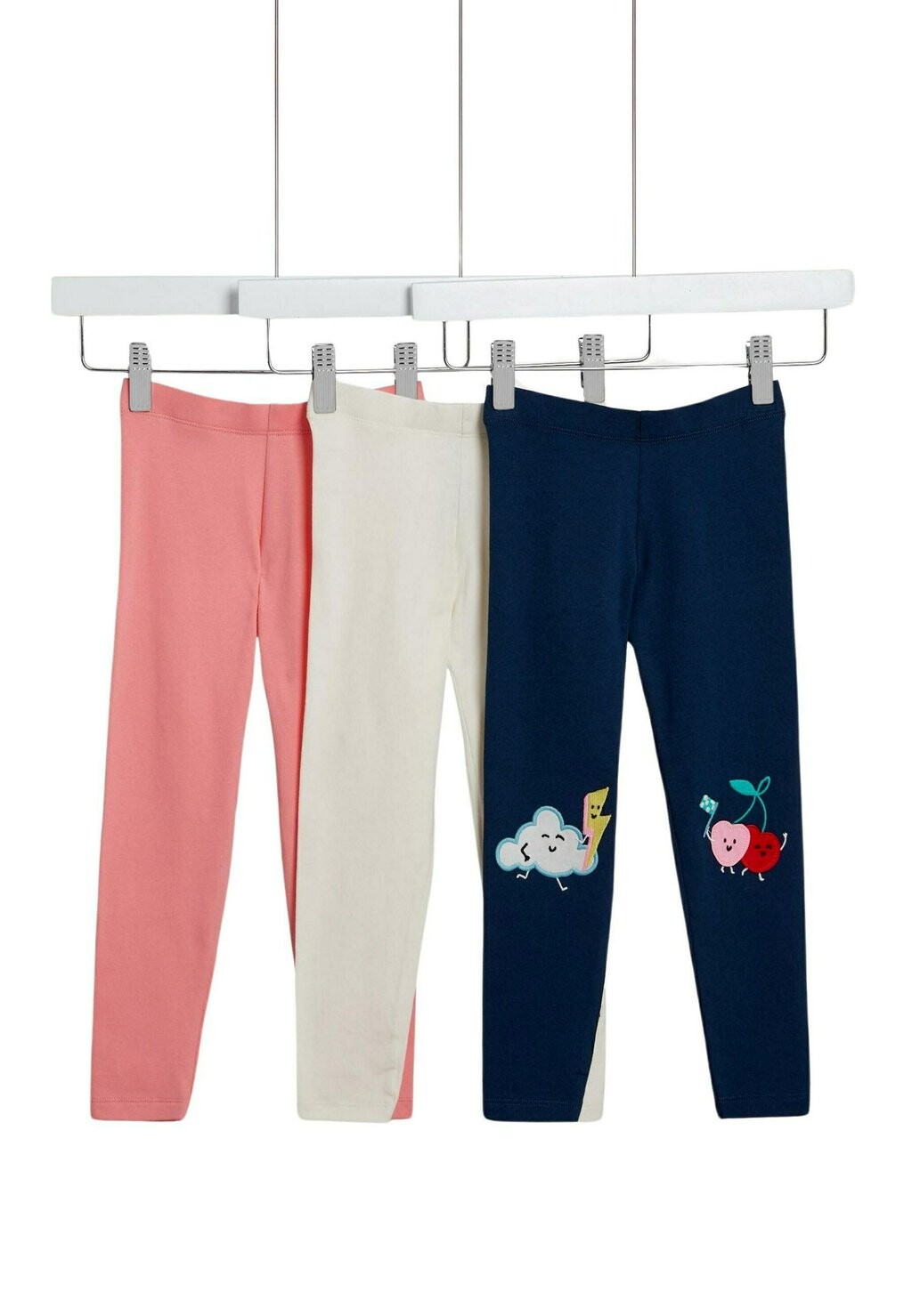 

Тайтсы 3Pk Cotton Richweather Marks & Spencer, цвет navy mix