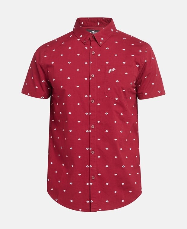 

Рубашка с короткими рукавами Hollister, бордо
