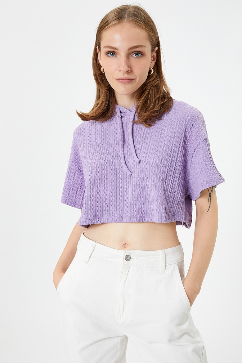 Короткая блузка с капюшоном Koton, фиолетовый короткая блузка с капюшоном koton фиолетовый