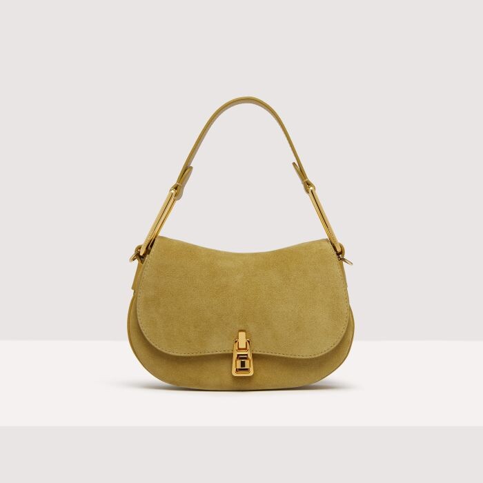 

Сумочка из замши и зерненой кожи Coccinelle MAGIE SUEDE BIMATERIAL MINI, желтый
