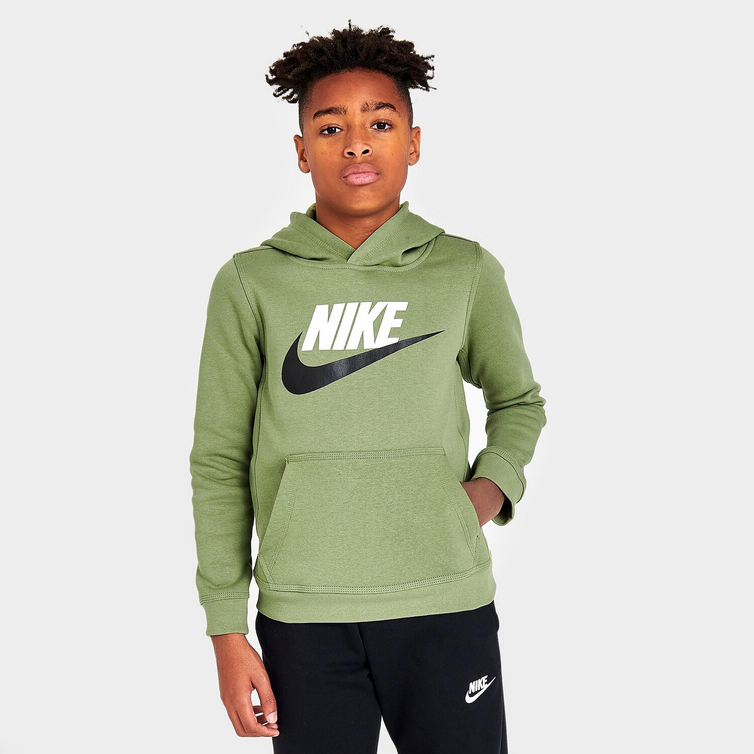 

Детская флисовая худи Nike Sportswear HBR Glow Futura Club, зеленый