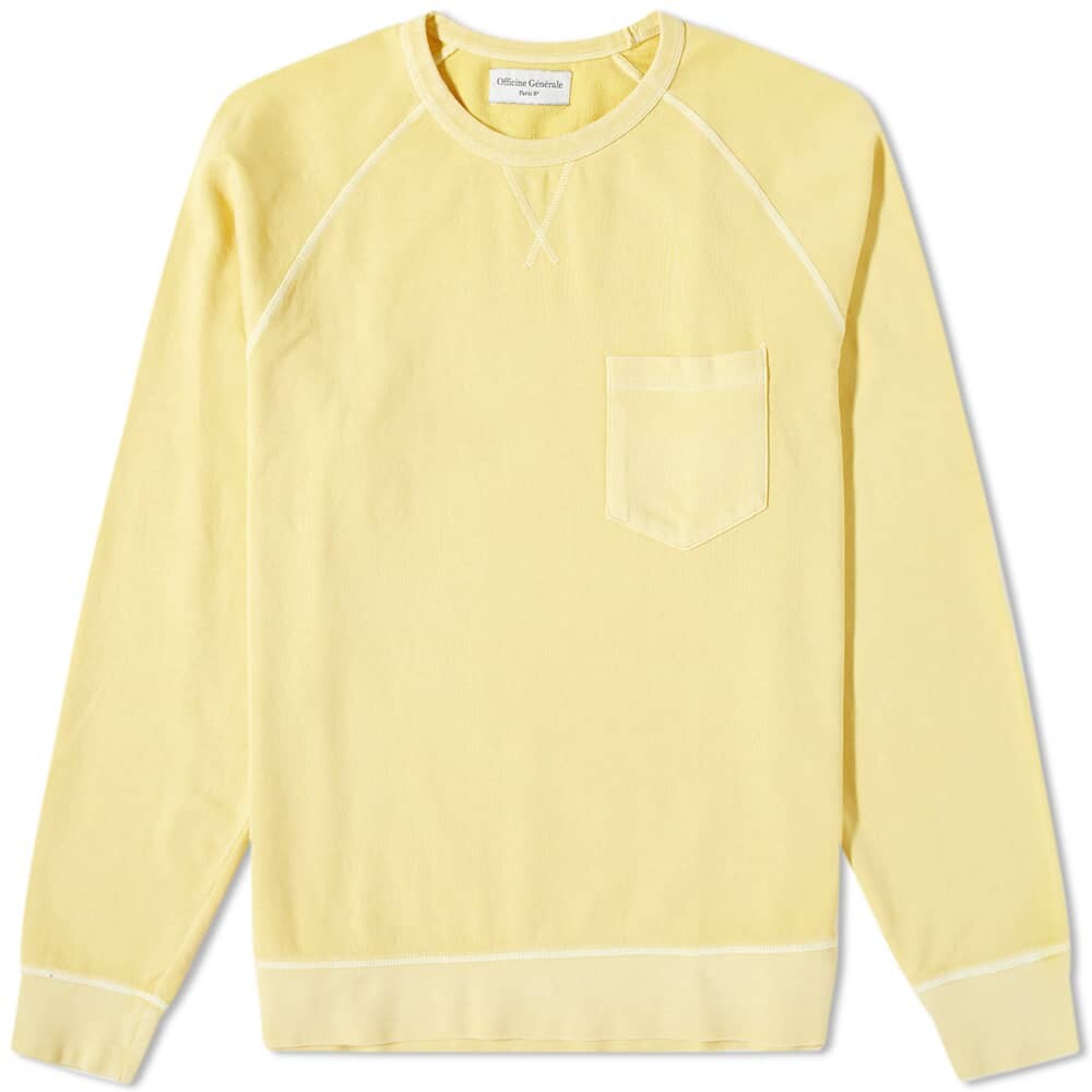 

Толстовка Officine Generale Pigment Dyed Crew Sweat, Желтый