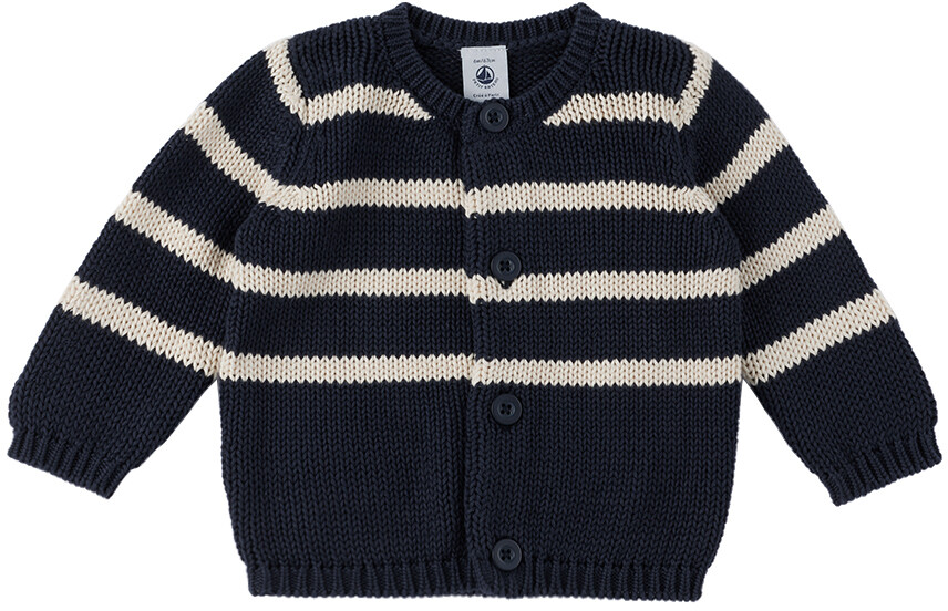 

Детский кардиган в темно-синюю полоску Petit Bateau