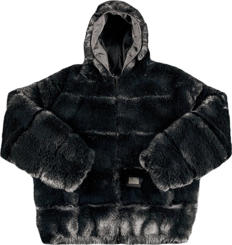 Куртка Supreme x WTAPS Faux Fur Hooded Jacket 'Black', черный цена и фото