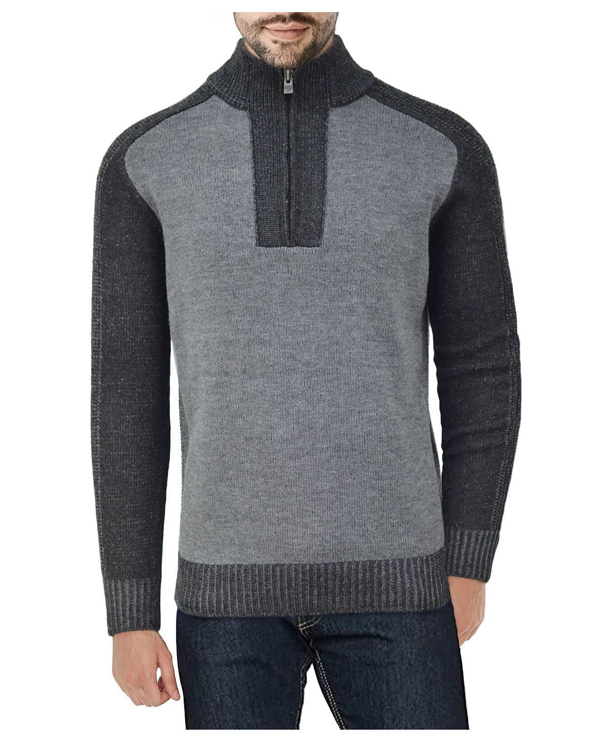 Мужской пуловер с молнией на четверть X-Ray цена и фото