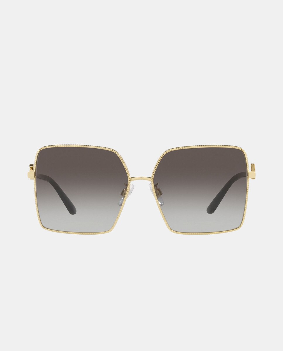 Золотые металлические квадратные солнцезащитные очки Dolce & Gabbana, золотой