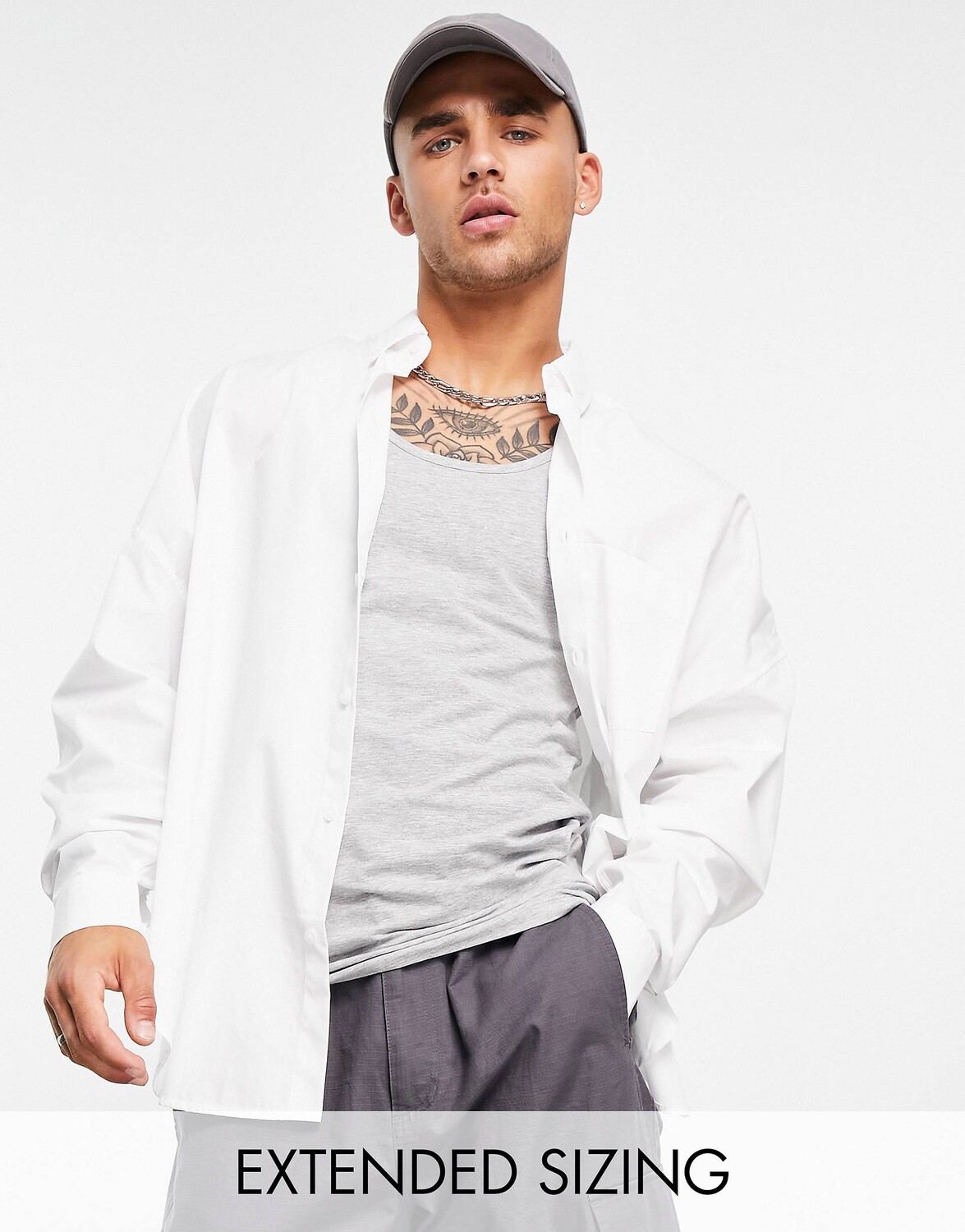 

Белая рубашка оверсайз ASOS DESIGN