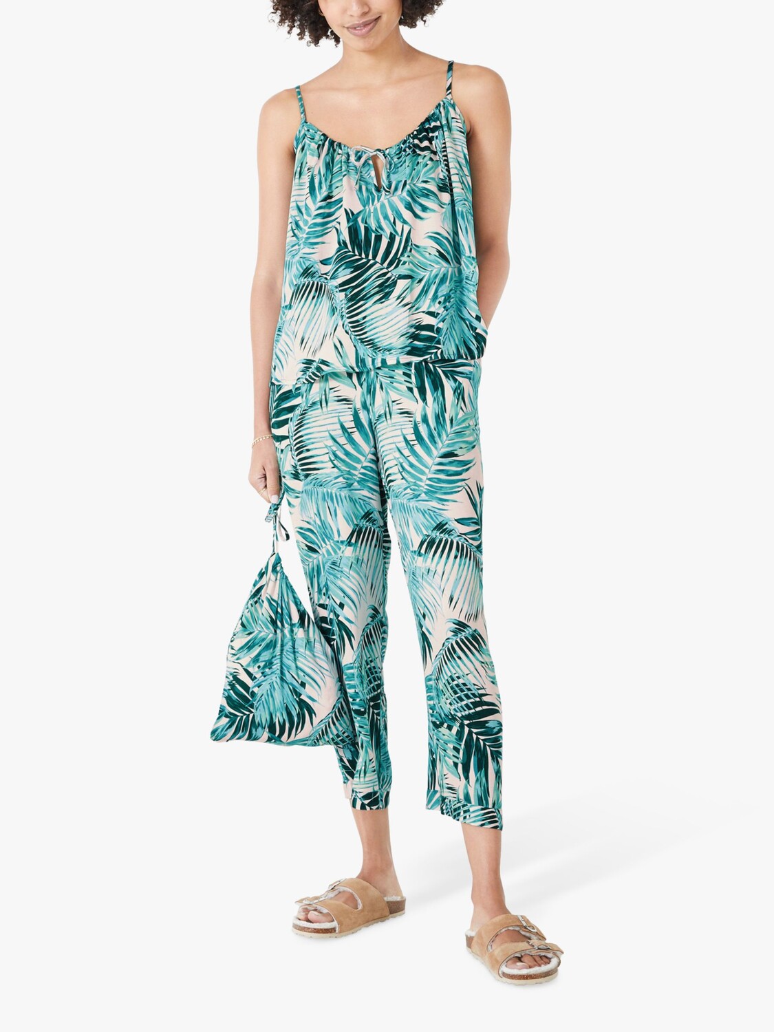 

hush Укороченный пижамный комплект Aoife Palm Leaves, зеленый