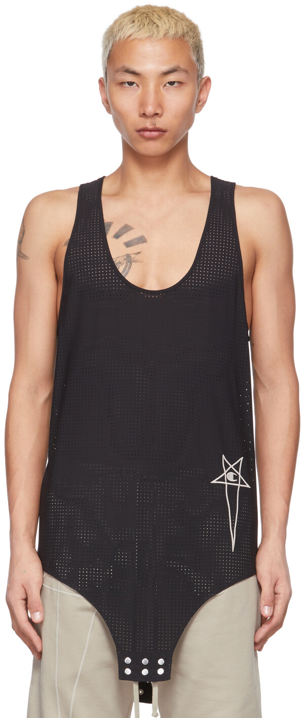 

Баскетбольная майка с перфорацией черного цвета Champion Edition Rick Owens