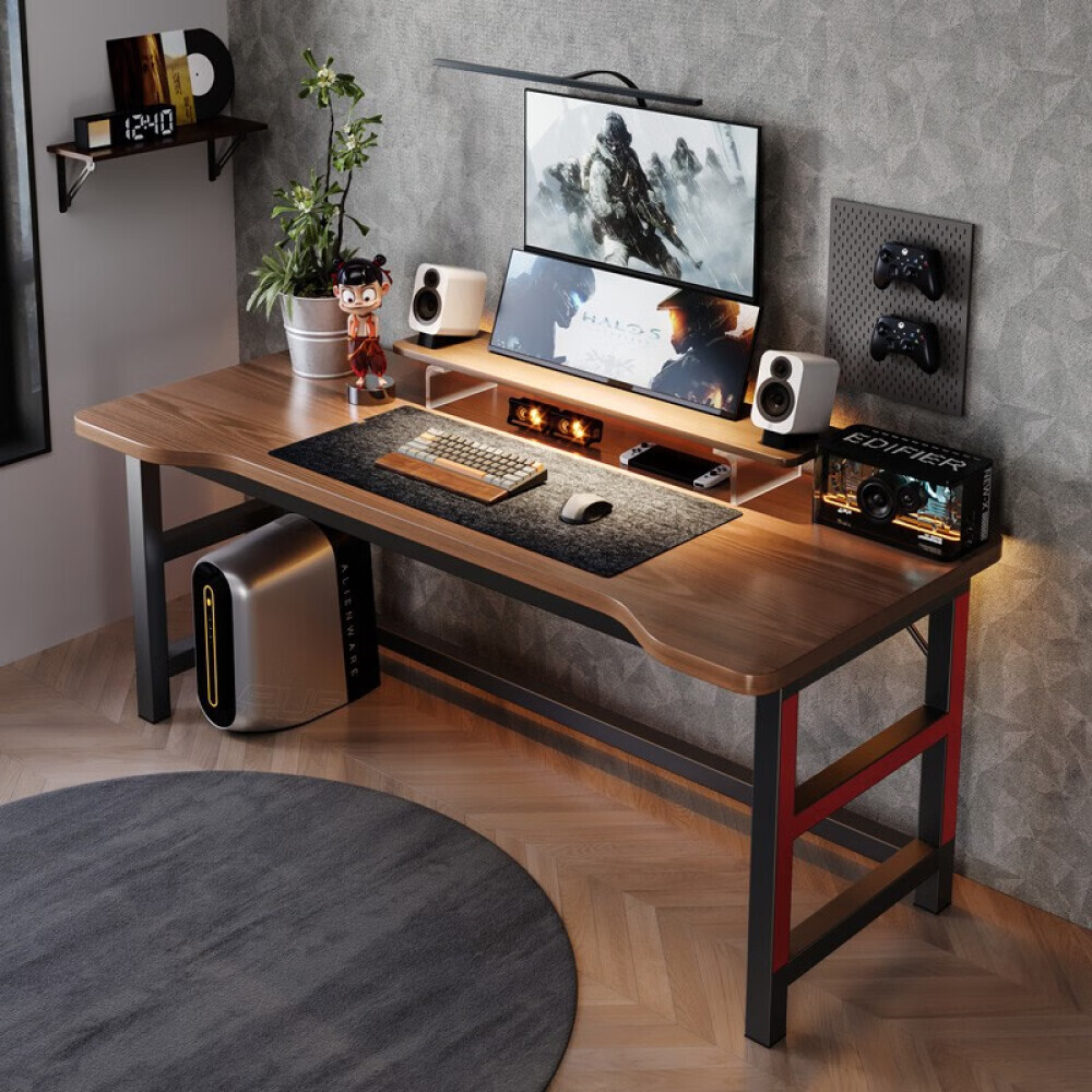 

Игровой стол Naijia A682A, полка для монитора, 140x60 см, черный орех