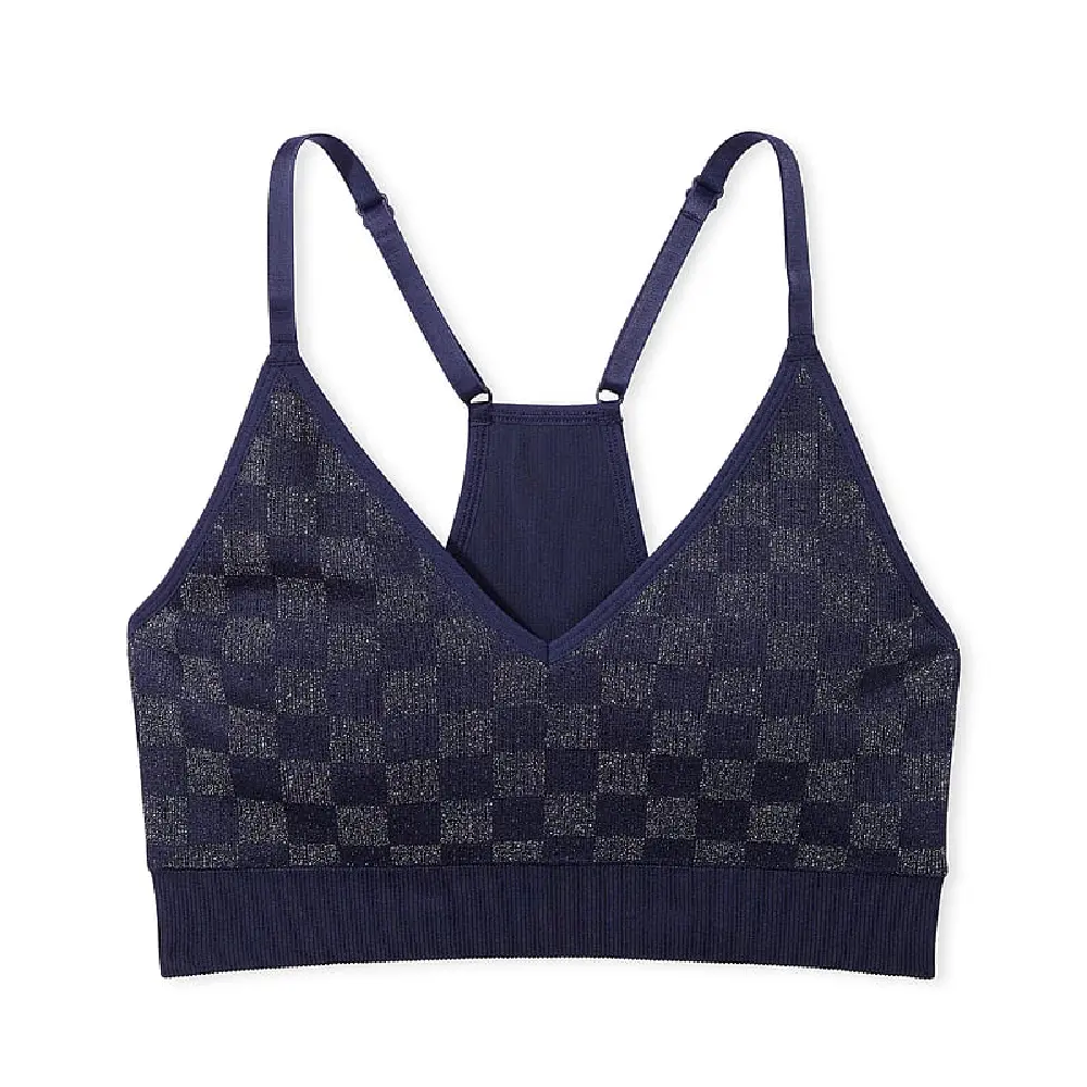 

Топ спортивный Victoria's Secret Pink Seamless Lightly Lined, темно-синий