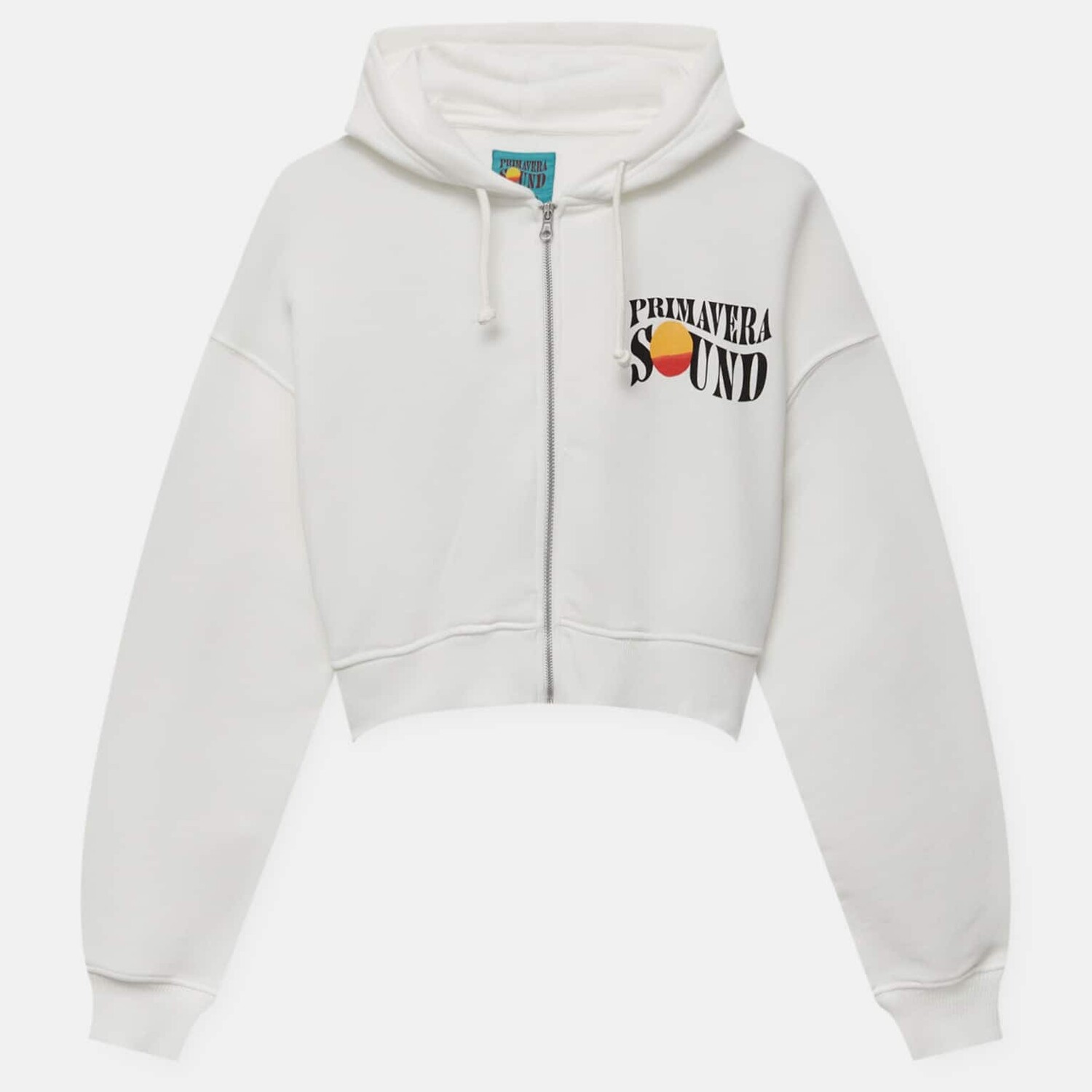 

Толстовка с капюшоном Pull&Bear Primavera Sound на молнии, белый