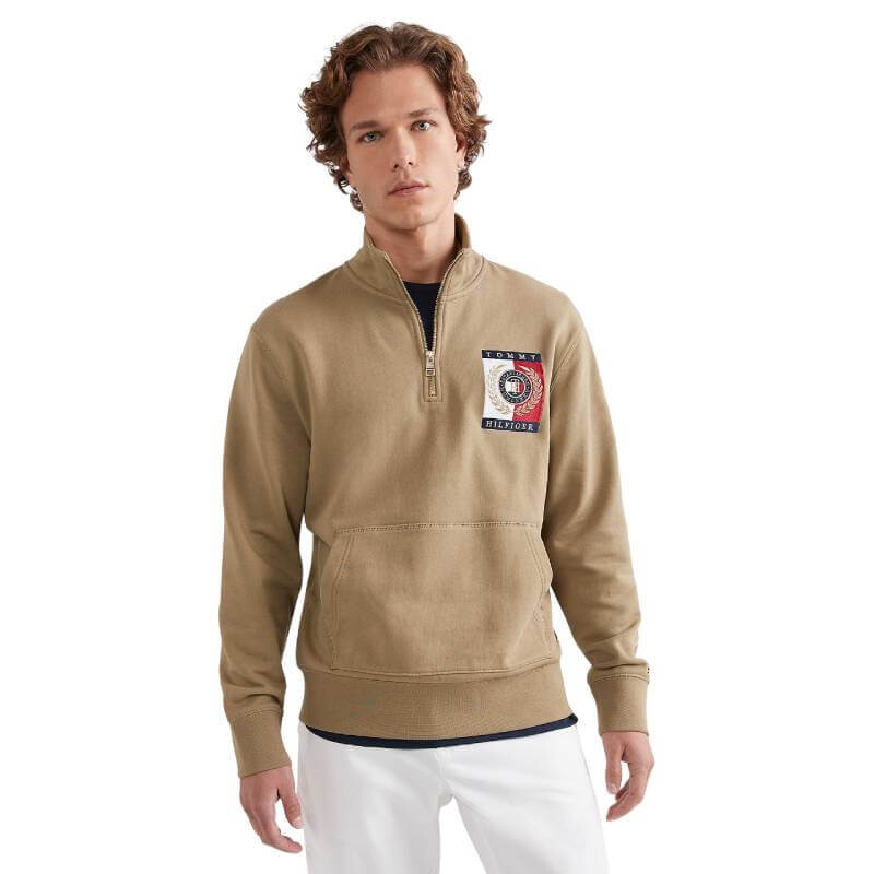 

Толстовка Tommy Hilfiger Crest Mockneck, бежевый