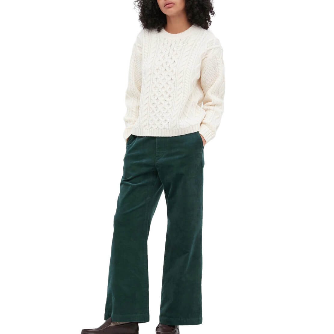 

Брюки Uniqlo Corduroy Wide Leg, темно-зеленый