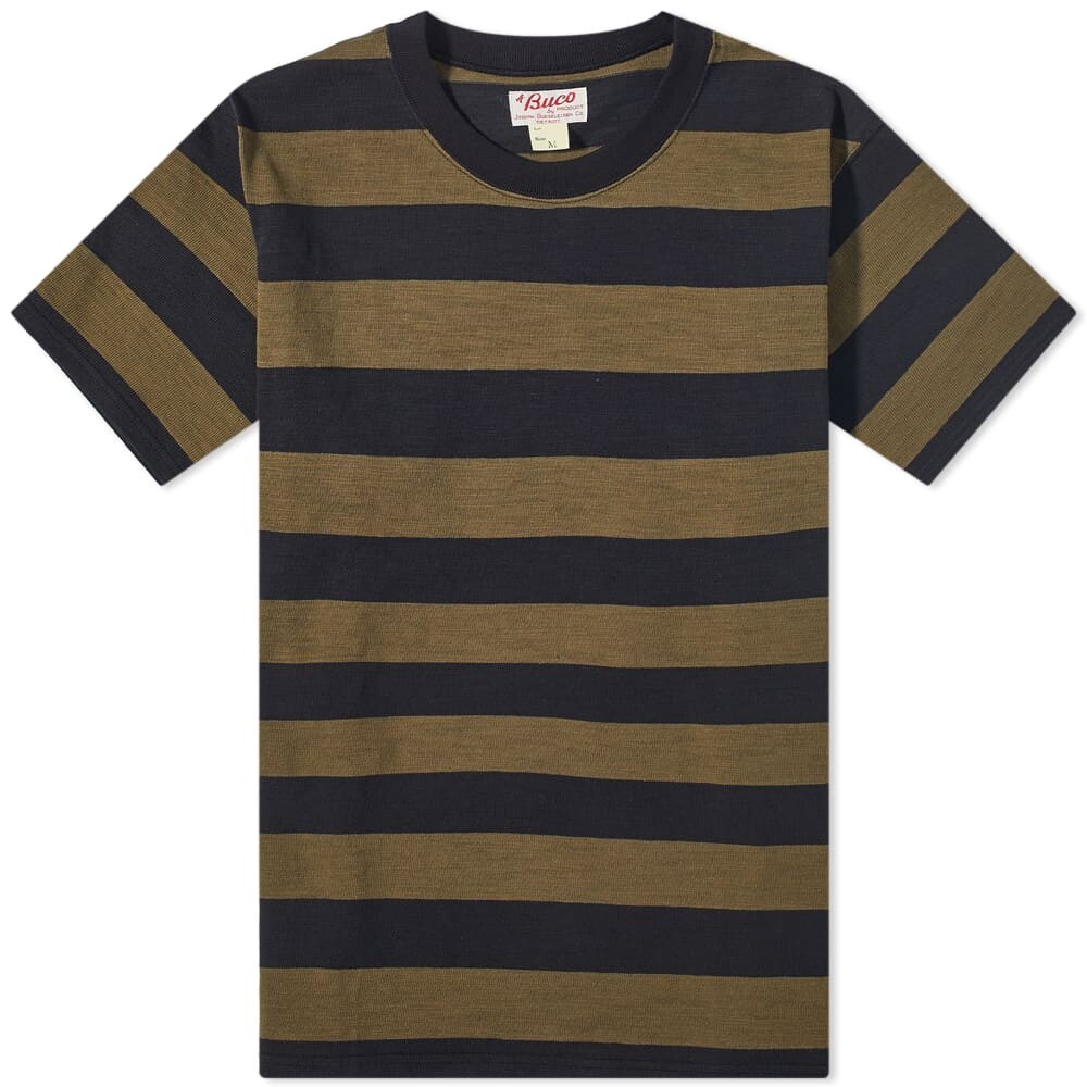 

Футболка The Real McCoys Buco Stripe Tee, Коричневый
