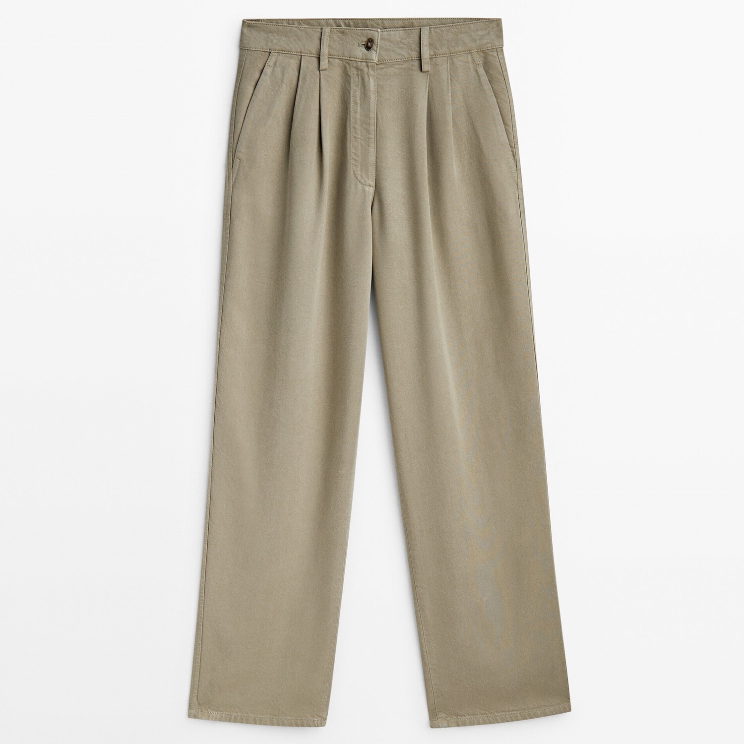 

Брюки Massimo Dutti Loose-fit Lyocell, хаки
