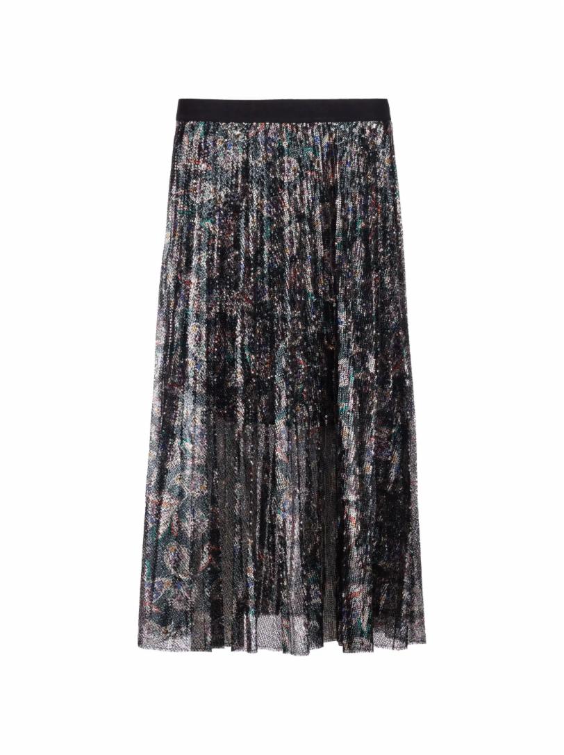 Юбка Maje женская длинная юбка плиссированная юбка трапеция с высокой талией универсальная облегающая юбка с эластичным поясом 2022