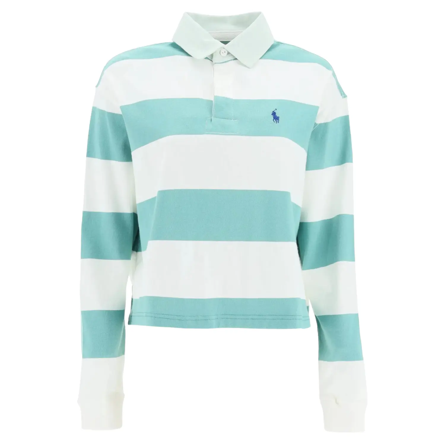 

Лонгслив Polo Ralph Lauren Cropped Striped, белый/голубой