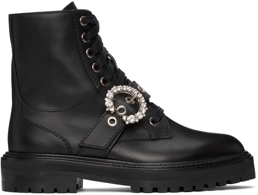 

Ботинки Cora Flat Combat черного цвета Jimmy Choo