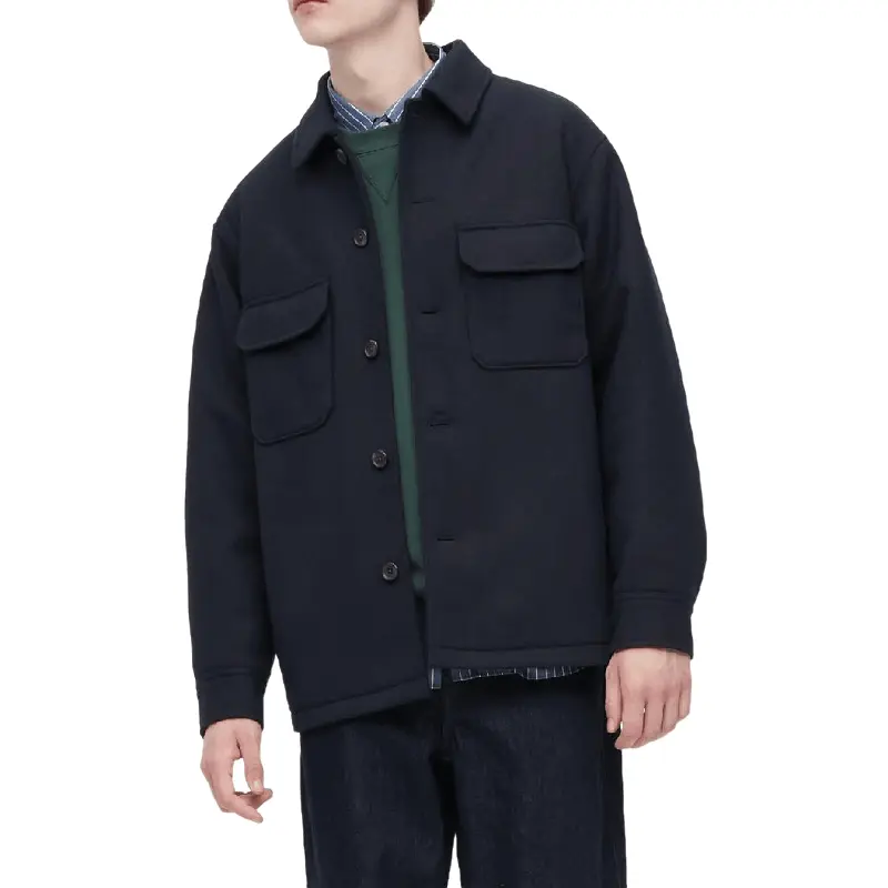 

Рубашка Unisex Uniqlo Checked Overshirt, темно-синий