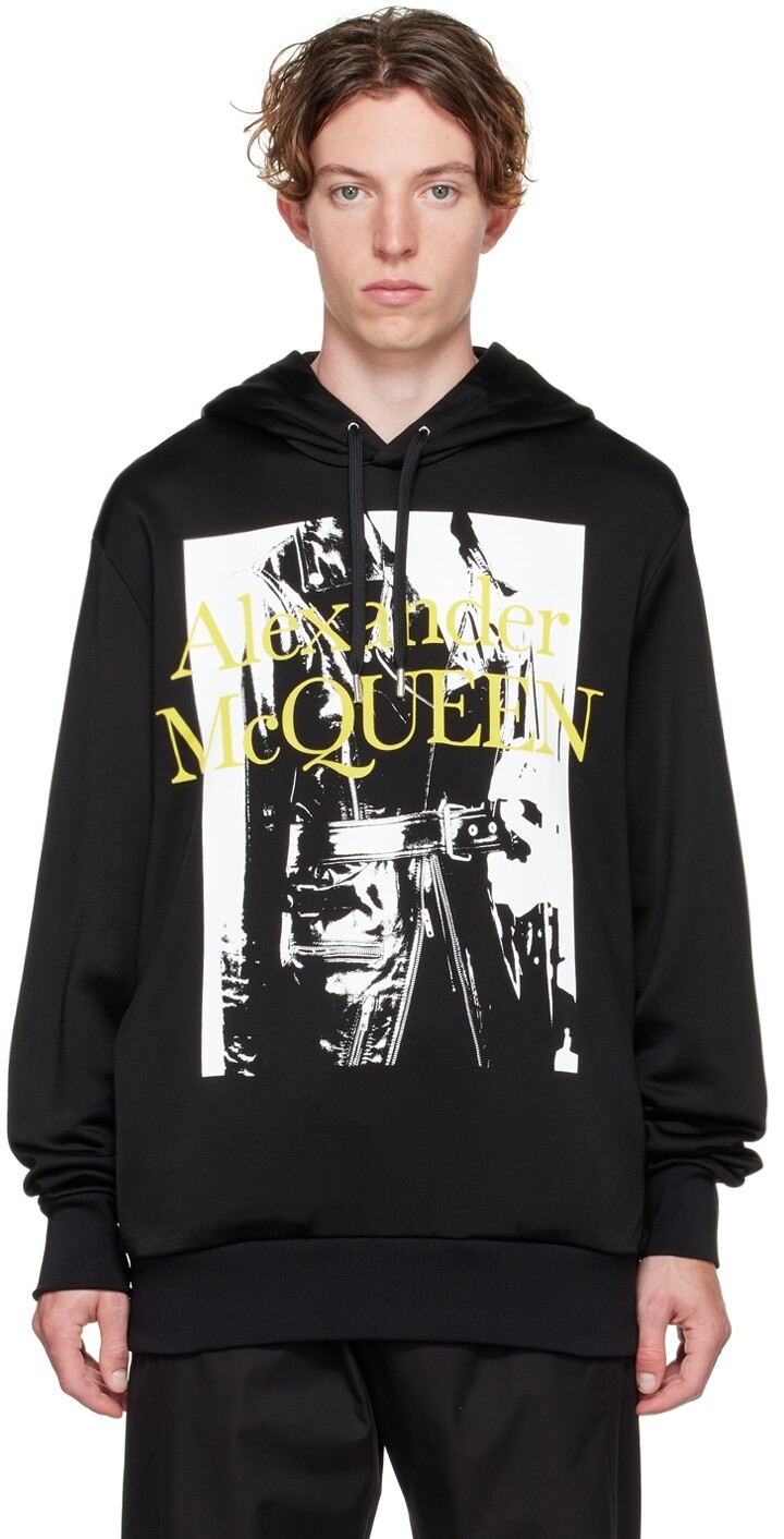 

Черный худи с логотипом Alexander McQueen