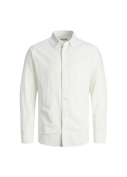 

Белая мужская рубашка Slim Fit JJELINEN BLEND SHIRT LS SN Jack & Jones, белый