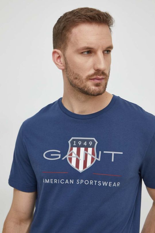Хлопковая футболка Gant, синий