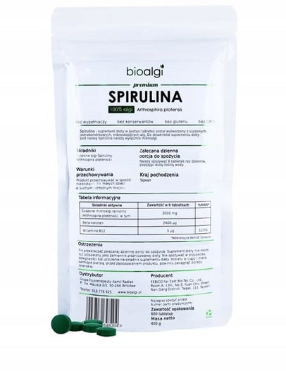 Bioalgi, Спирулина таблетки, 500 мг, 800 таб.