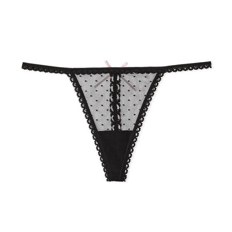 

Трусики-стринги Victoria's Secret Dream Angels Ribbon Slot Mesh, черный