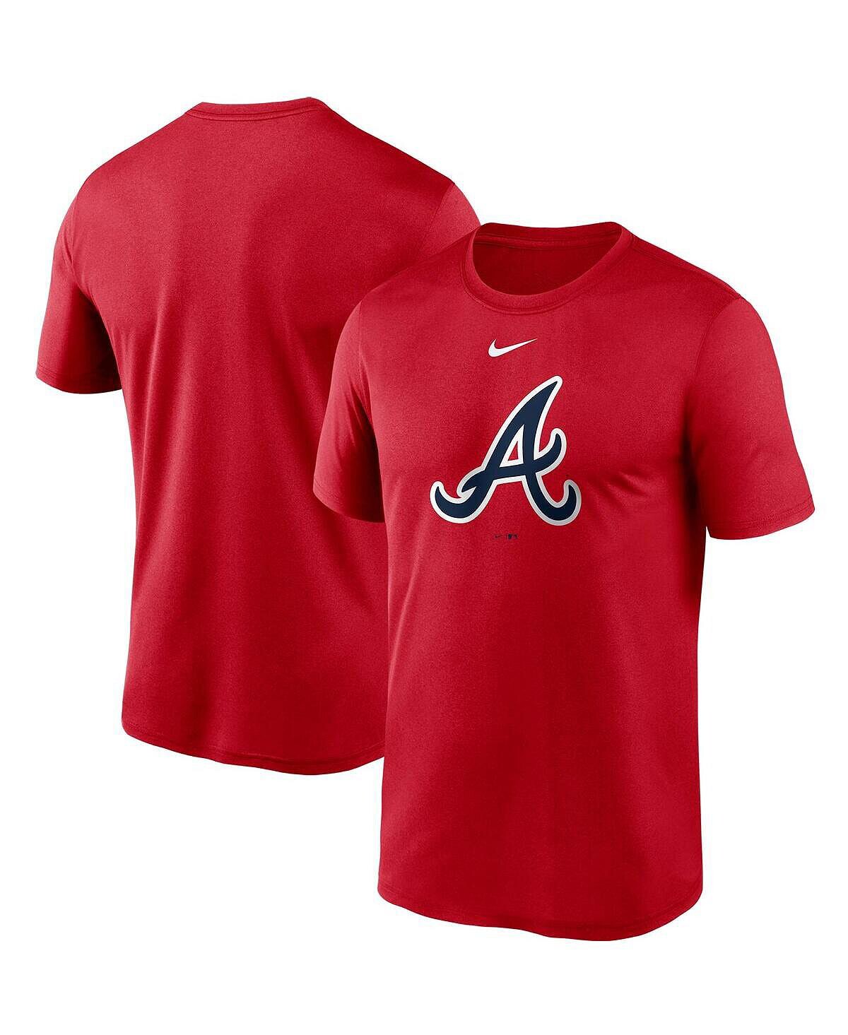 

Мужская красная футболка atlanta braves с большим логотипом legend performance Nike, красный