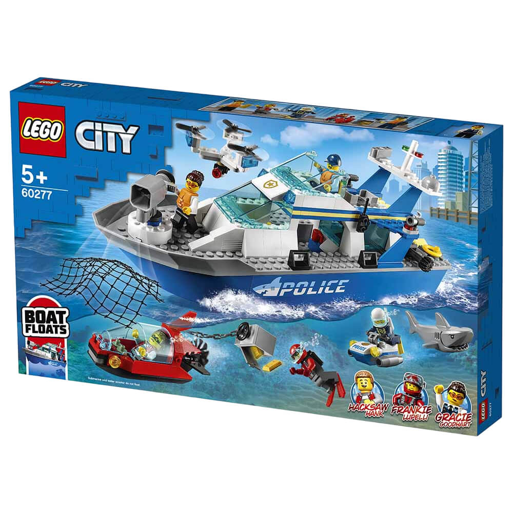 Конструктор Lego City Police Patrol Boat 276 pcs 650 вт подводный погружной скутер magicjet для дайвинга морской воды морской скутер уличное подводное спортивное оборудование