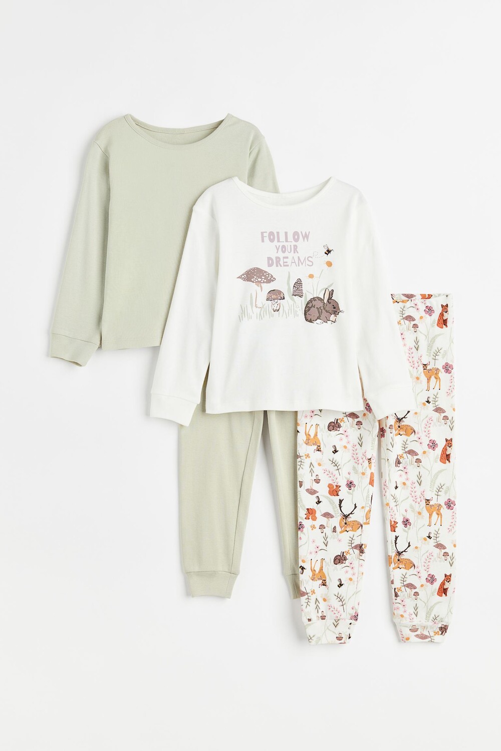 

Комплект из 2 пижам из джерси H&M Animals, белый