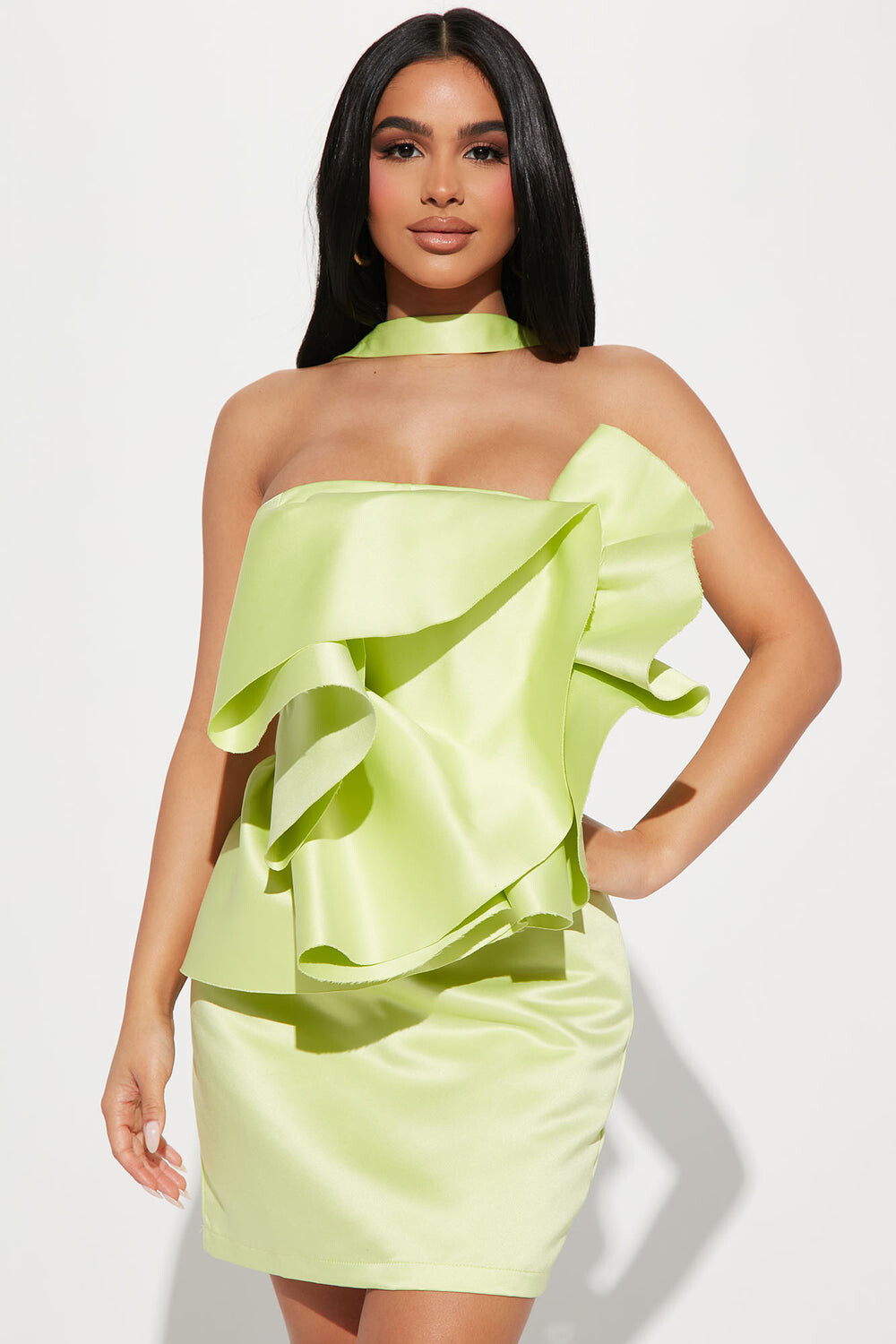 

Мини платье Fashion Nova SK1023, лаймовый