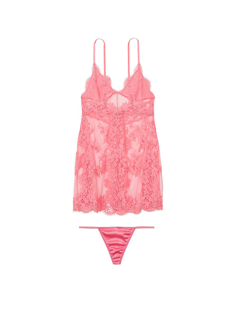 

Сорочка Victoria's Secret Sheer Lace Slip, розовый